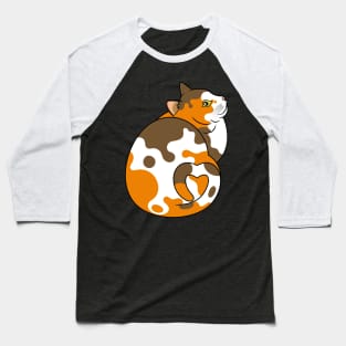 A Cute Fat Calico Cat Baseball T-Shirt